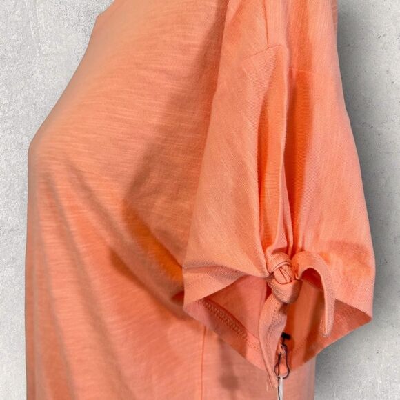 NWT Caslon Coral T-Shirt Short Tie Sleeves Cotton Knit, Size S - Picture 6 of 12